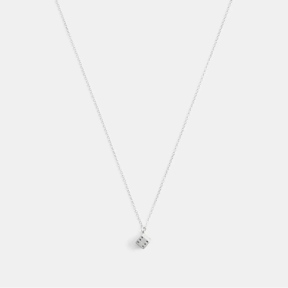 Coach NEW Silver Dice Pendant Necklace